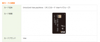 OricoCardVisapayWave